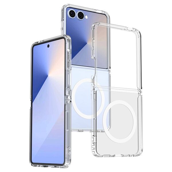 Θήκη Samsung Galaxy Z Flip7 5G OEM Clear Style Shockproof V3 συμβατό με MagSafe φορτιστή Transparent Πλάτη TPU