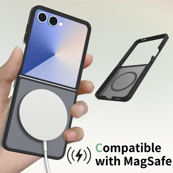Θήκη Samsung Galaxy Z Flip7 5G OEM Shockproof συμβατό με MagSafe φορτιστή Πλάτη TPU μαύρο - Image 4