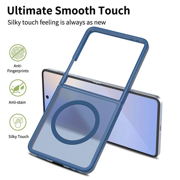 Θήκη Samsung Galaxy Z Flip7 5G OEM Shockproof συμβατό με MagSafe φορτιστή Πλάτη TPU μπλε - Image 2