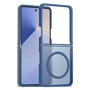 Θήκη Samsung Galaxy Z Flip7 5G OEM Shockproof συμβατό με MagSafe φορτιστή Πλάτη TPU μπλε