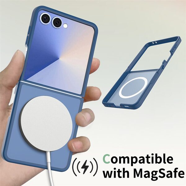 Θήκη Samsung Galaxy Z Flip7 5G OEM Shockproof συμβατό με MagSafe φορτιστή Πλάτη TPU μπλε - Image 4