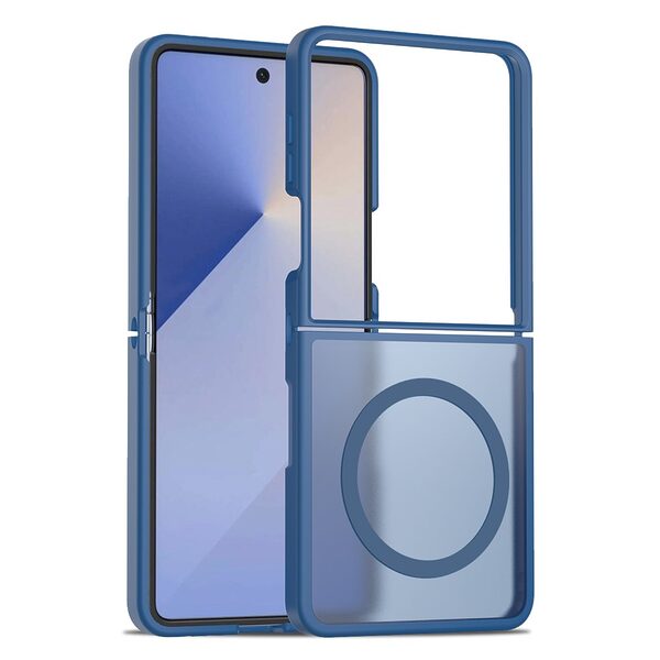 Θήκη Samsung Galaxy Z Flip7 5G OEM Shockproof συμβατό με MagSafe φορτιστή Πλάτη TPU μπλε