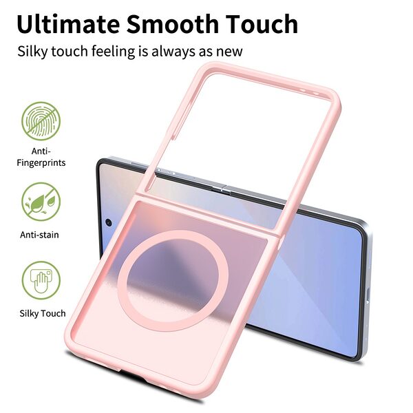 Θήκη Samsung Galaxy Z Flip7 5G OEM Shockproof συμβατό με MagSafe φορτιστή Πλάτη TPU ροζ - Image 2