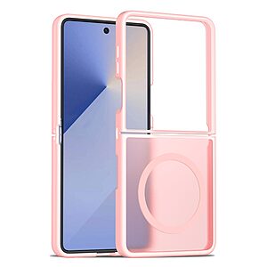 Θήκη Samsung Galaxy Z Flip7 5G OEM Shockproof συμβατό με MagSafe φορτιστή Πλάτη TPU ροζ