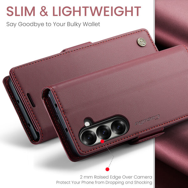 Θήκη Samsung Galaxy Z Fold7 5G CASEME 023 Series Πορτοφόλι με βάση στήριξης, υποδοχές καρτών και μαγνητικό κούμπωμα από συνθετικό δέρμα και TPU κόκκινο - Image 5