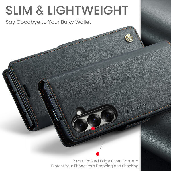 Θήκη Samsung Galaxy Z Fold7 5G CASEME 023 Series Πορτοφόλι με βάση στήριξης, υποδοχές καρτών και μαγνητικό κούμπωμα από συνθετικό δέρμα και TPU μαύρο - Image 5