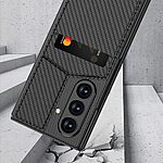 Θήκη Samsung Galaxy Z Fold7 5G GKK Premium Προστασία V2 carbon fiber texture με ενσωματωμένο σταντ και θωρακισμένο PC υλικό μαύρο - Image 5