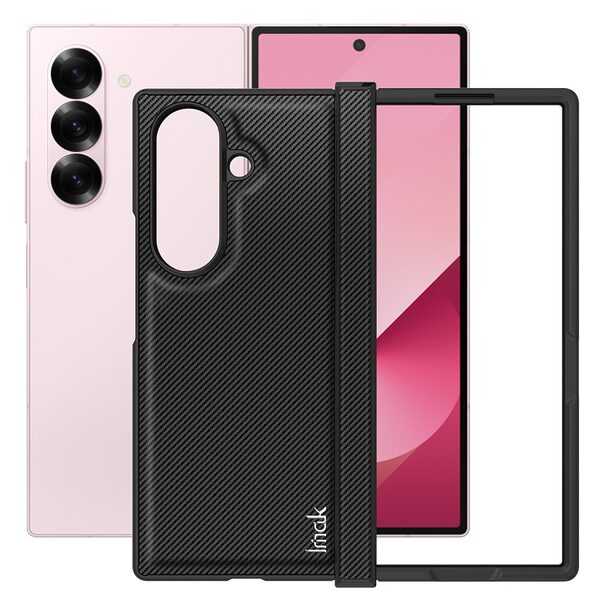 Θήκη Samsung Galaxy Z Fold7 5G IMAK Ruiyi Series με υφή Carbon Fiber από συνθετικό δέρμα και σκληρό πλαστικό μαύρο - Image 2