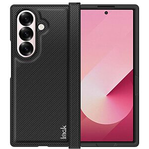 Θήκη Samsung Galaxy Z Fold7 5G IMAK Ruiyi Series με υφή Carbon Fiber από συνθετικό δέρμα και σκληρό πλαστικό μαύρο