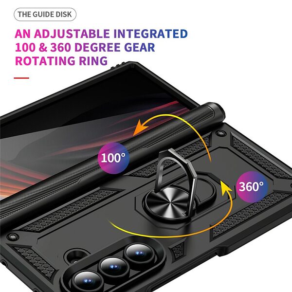 Θήκη Samsung Galaxy Z Fold7 5G Mad Mask Πλάτη Thin Armor με Μαγνητικό δαχτυλίδι και Βάση στήριξης TPU μαύρο - Image 5