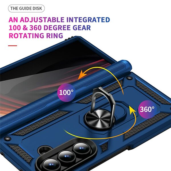Θήκη Samsung Galaxy Z Fold7 5G Mad Mask Πλάτη Thin Armor με Μαγνητικό δαχτυλίδι και Βάση στήριξης TPU μπλε - Image 5