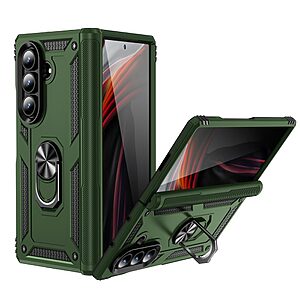 Θήκη Samsung Galaxy Z Fold7 5G Mad Mask Πλάτη Thin Armor με Μαγνητικό δαχτυλίδι και Βάση στήριξης TPU πράσινο σκούρο