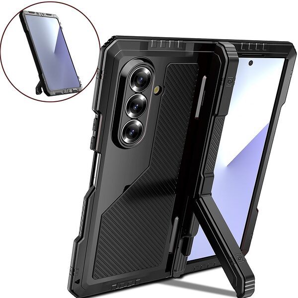 Θήκη Samsung Galaxy Z Fold7 5G OEM Προστατευτική Premium Μεταλλική θήκη και ειδικό κλείδωμα με βίδες μαύρο - Image 2