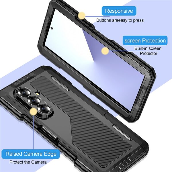 Θήκη Samsung Galaxy Z Fold7 5G OEM Προστατευτική Premium Μεταλλική θήκη και ειδικό κλείδωμα με βίδες μαύρο - Image 5