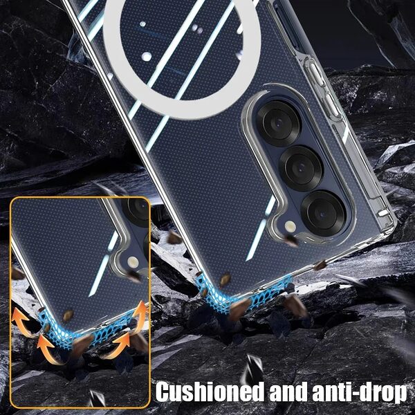 Θήκη Samsung Galaxy Z Fold7 5G OEM Clear Style Shockproof V2 συμβατό με MagSafe φορτιστή Transparent Πλάτη TPU - Image 4