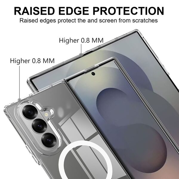 Θήκη Samsung Galaxy Z Fold7 5G OEM Clear Style Shockproof V3 συμβατό με MagSafe φορτιστή Transparent Πλάτη TPU - Image 5