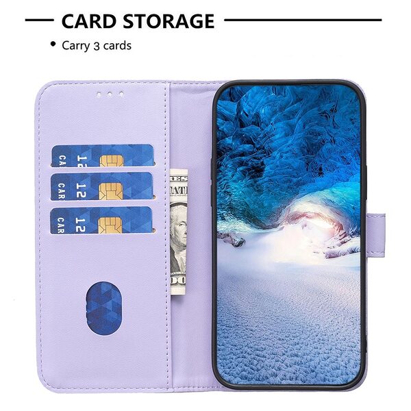 Θήκη Xiaomi Poco F7 5G BINFEN COLOR Leather Wallet series 12 με βάση στήριξης, υποδοχές καρτών και μαγνητικό κούμπωμα μωβ - Image 3