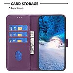 Θήκη Xiaomi Poco F7 5G BINFEN COLOR Leather Wallet series 12 με βάση στήριξης, υποδοχές καρτών και μαγνητικό κούμπωμα μωβ σκούρο - Image 3