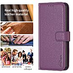 Θήκη Xiaomi Poco F7 5G BINFEN COLOR Leather Wallet series 12 με βάση στήριξης, υποδοχές καρτών και μαγνητικό κούμπωμα μωβ σκούρο - Image 4