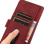 Θήκη Xiaomi Poco F7 5G KHAZNEH Litchi Skin Texture Leather με βάση στήριξης, υποδοχές καρτών και μαγνητικό κούμπωμα κόκκινο - Image 5