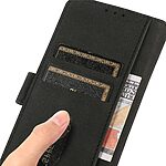 Θήκη Xiaomi Poco F7 5G KHAZNEH Litchi Skin Texture Leather με βάση στήριξης, υποδοχές καρτών και μαγνητικό κούμπωμα μαύρο - Image 5