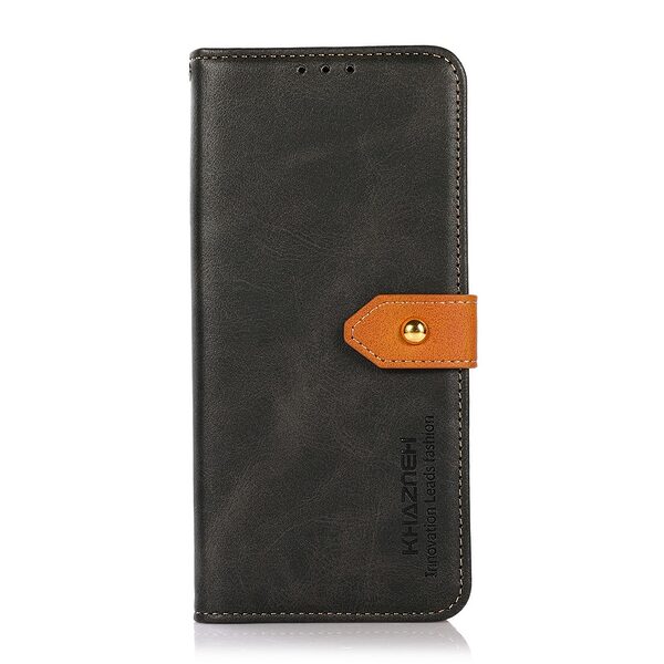 Θήκη Xiaomi Poco F7 5G KHAZNEH Leather Wallet Golden Clasp με βάση στήριξης, υποδοχές καρτών και μαγνητικό κούμπωμα μαύρο - Image 5