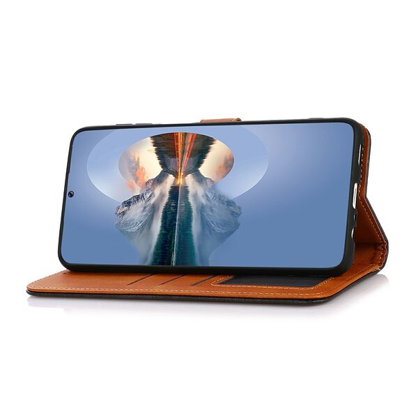 Θήκη Xiaomi Poco F7 5G KHAZNEH Leather Wallet Golden Clasp με βάση στήριξης, υποδοχές καρτών και μαγνητικό κούμπωμα μπλε - Image 3