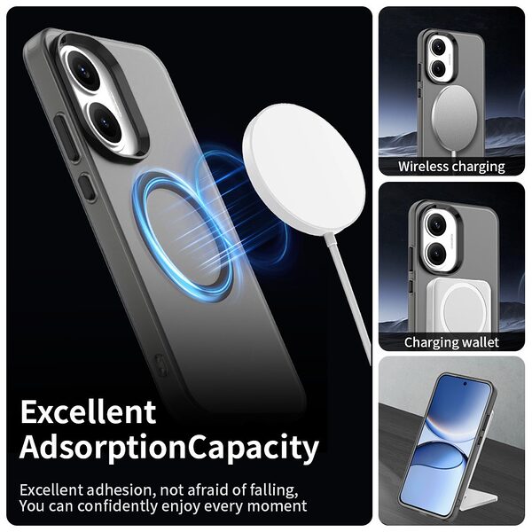 Θήκη Xiaomi Poco F7 5G Mad Mask Anti-Slip Shockproof συμβατό με MagSafe φορτιστή Transparent Πλάτη TPU μαύρο - Image 2