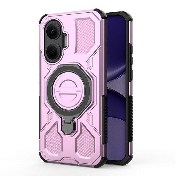 Θήκη Xiaomi Poco F7 5G Mad Mask Πλάτη Military Protection με Μαγνητικό δαχτυλίδι ,συμβατό με ασύρματη φόρτιση MagSafe και Βάση στήριξης TPU ροζ - Image 5