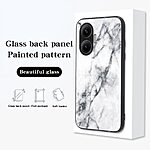 Θήκη Xiaomi Poco F7 5G OEM σχέδιο Marble με Πλάτη Tempered Glass TPU λευκό - Image 5