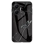 Θήκη Xiaomi Poco F7 5G OEM σχέδιο Marble με Πλάτη Tempered Glass TPU μαύρο