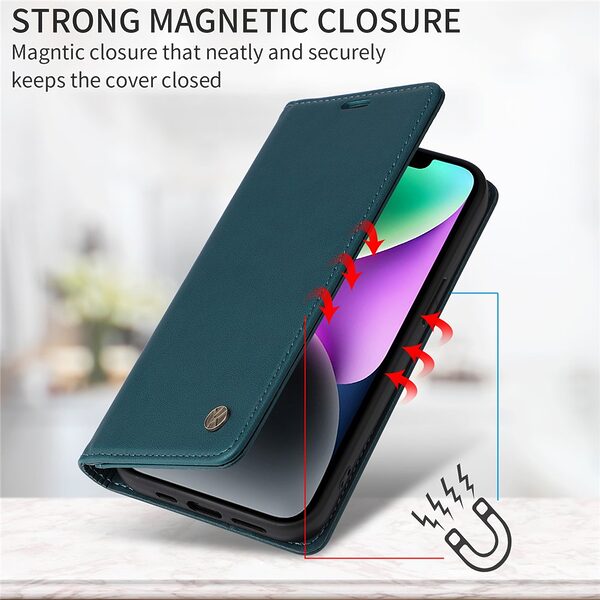 Θήκη Xiaomi Poco F7 5G YIKATU Folio Series με βάση στήριξης, υποδοχή καρτών και μαγνητικό κούμπωμα Flip Wallet από συνθετικό δέρμα και TPU πράσινο - Image 3