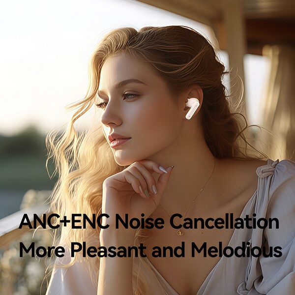 Ασύρματα Ακουστικά  Bluetooth USAMS In Ear Echo E02 Series Dual-mic με ANC + ENC και πρωτόκολλο σύνδεσης BT5.3 λευκό - Image 5