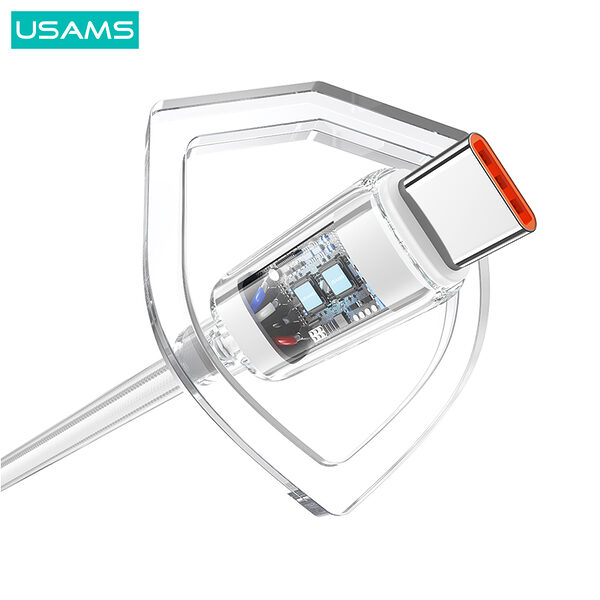 Καλώδιο fast charging και data USAMS  Cloud Series φωτιζόμενο Aluminum Alloy Type-C σε Type-C PD 100W 1.2m (SJ660USB02) γκρι - Image 6