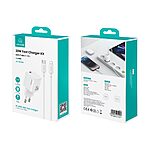 USAMS Fast Charger Kit 1 x φορτιστής JO03 Series mini Gan 20W Fast Charger με 1 x Type-C και καλώδιο 1m 60W USB-C σε lightning  (JOXLTZ03) - λευκός - Image 2