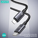Καλώδιο φόρτισης fast charging και data USAMS Sufeng Series Aluminum Alloy Type-C σε lightning 30W 1.2m (SJ662USB01) γκρι - Image 2