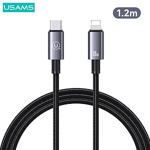 Καλώδιο φόρτισης fast charging και data USAMS Sufeng Series Aluminum Alloy Type-C σε lightning 30W 1.2m (SJ662USB01) γκρι