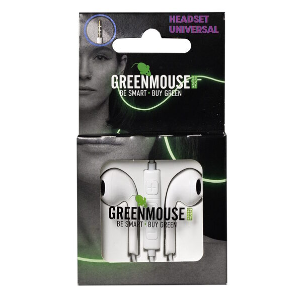 Greenmouse Universal Headset – Ενσύρματα Ακουστικά με Μικρόφωνο σε λευκό χρώμα με συσκευασία blister – 66956477 - Image 1