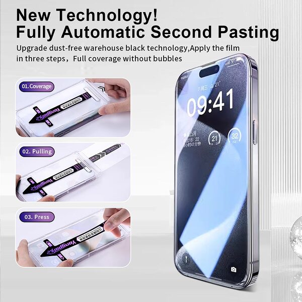 Tempered Glass iPhone Air - YONGPOLY - Διάφανο - Anti-fingerprint - Εικόνα 7