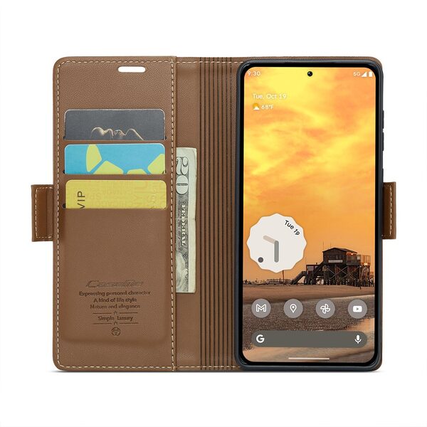 Θήκη Google Pixel 10 Pro 5G / 10 5G / 9 Pro 5G / 9 5G - CASEME 023 - Flip Πορτοφόλι από Συνθετικό Δέρμα (PU) - Καφέ - RFID/Wallet - Εικόνα 3