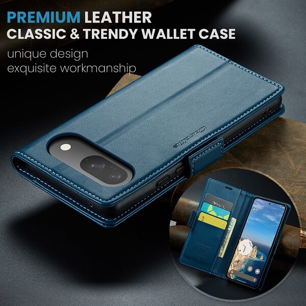 Θήκη Google Pixel 10 Pro 5G / 10 5G / 9 Pro 5G / 9 5G - CASEME 023 - Flip Πορτοφόλι από Συνθετικό Δέρμα (PU) - Μπλε - RFID/Wallet - Εικόνα 10