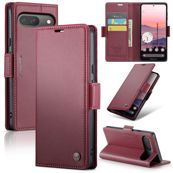 Θήκη Google Pixel 10 Pro 5G / 10 5G / 9 Pro 5G / 9 5G - CASEME 023 - Flip Πορτοφόλι από Συνθετικό Δέρμα (PU) - Κόκκινο - RFID/Wallet