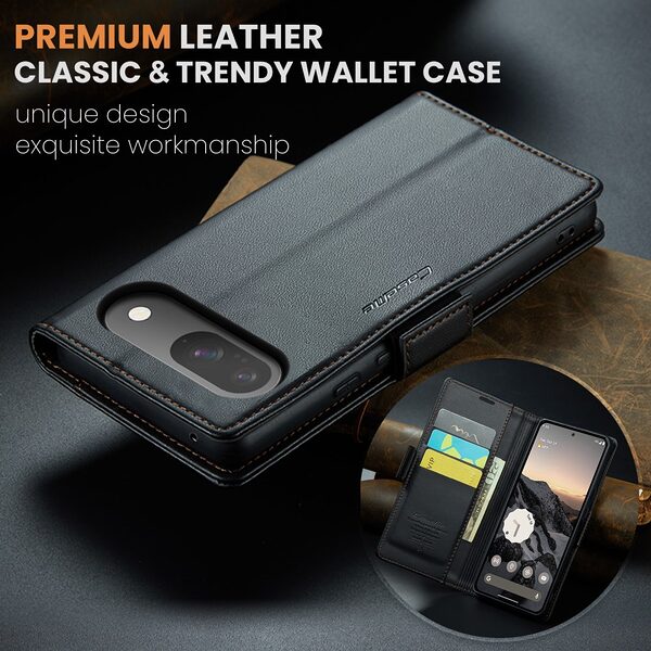Θήκη Google Pixel 10 Pro 5G / 10 5G / 9 Pro 5G / 9 5G - CASEME 023 - Flip Πορτοφόλι από Συνθετικό Δέρμα (PU) με TPU - Μαύρο - RFID/Wallet/Stand - Εικόνα 10