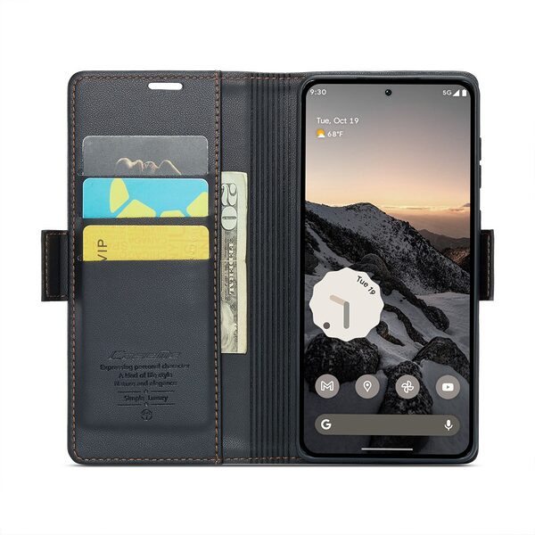Θήκη Google Pixel 10 Pro 5G / 10 5G / 9 Pro 5G / 9 5G - CASEME 023 - Flip Πορτοφόλι από Συνθετικό Δέρμα (PU) με TPU - Μαύρο - RFID/Wallet/Stand - Εικόνα 3