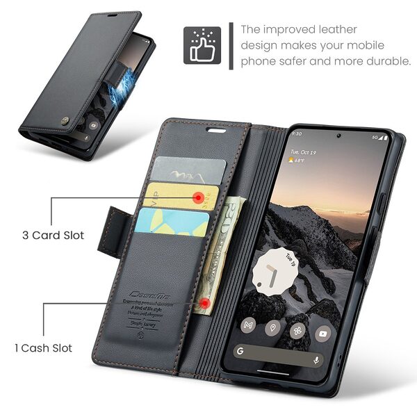 Θήκη Google Pixel 10 Pro 5G / 10 5G / 9 Pro 5G / 9 5G - CASEME 023 - Flip Πορτοφόλι από Συνθετικό Δέρμα (PU) με TPU - Μαύρο - RFID/Wallet/Stand - Εικόνα 7