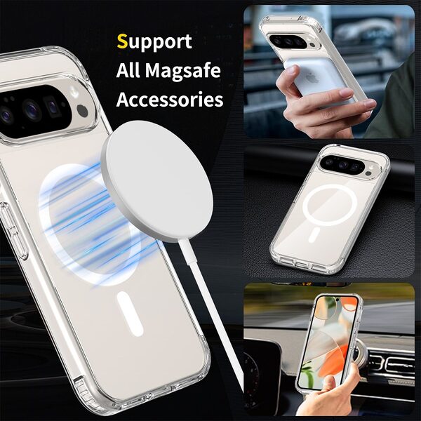 Θήκη Google Pixel 10 Pro 5G / 10 5G / 9 Pro 5G / 9 5G - OEM - Σκληρή Θήκη PC+TPU - Διάφανο - MagSafe - Εικόνα 4