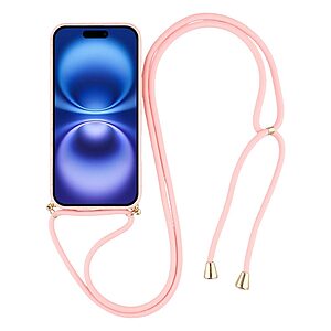 Θήκη iPhone 17 - OEM - Πλάτη από Οικολογικό Άχυρο Σιταριού και TPU - Ροζ - Λουράκι - Εικόνα 2