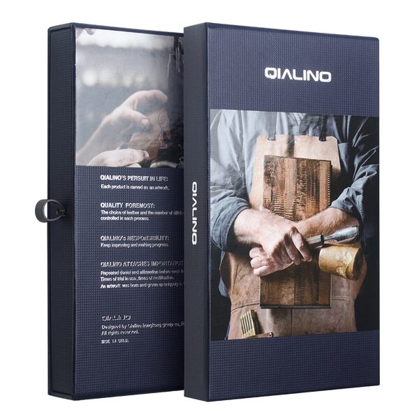 Θήκη iPhone 17 - QIALINO - Flip Πορτοφόλι από Αυθεντικό Δέρμα - Μαύρο - Wallet/Stand - Εικόνα 4