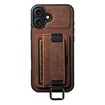 Θήκη iPhone 17 - SUTENI H13 - Πλάτη από Συνθετικό Δέρμα (PU) με TPU - Καφέ - Wallet/Stand - Εικόνα 6