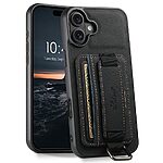 Θήκη iPhone 17 - SUTENI H13 - Πλάτη από Συνθετικό Δέρμα (PU) με TPU - Μαύρο - Wallet/Stand